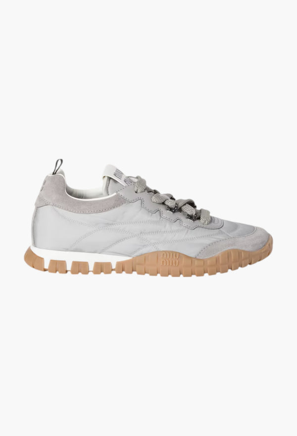 Cloudy Gray - Tyre technical fabric and suede sneakers