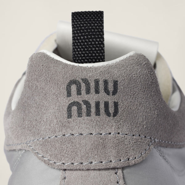 Cloudy Gray - Tyre technical fabric and suede sneakers