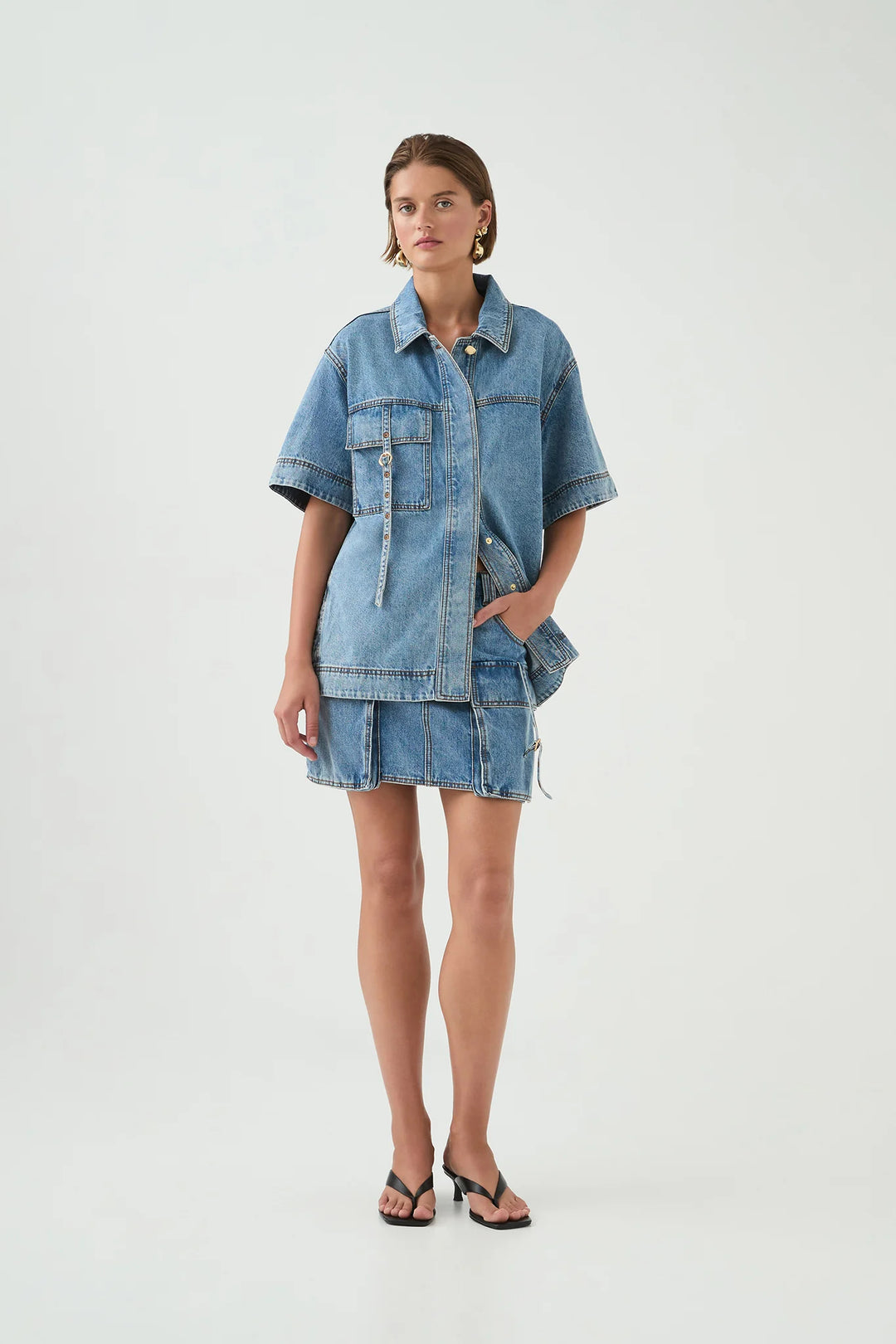 Coastal wash - Juno Denim Shirt - GLAM MODA
