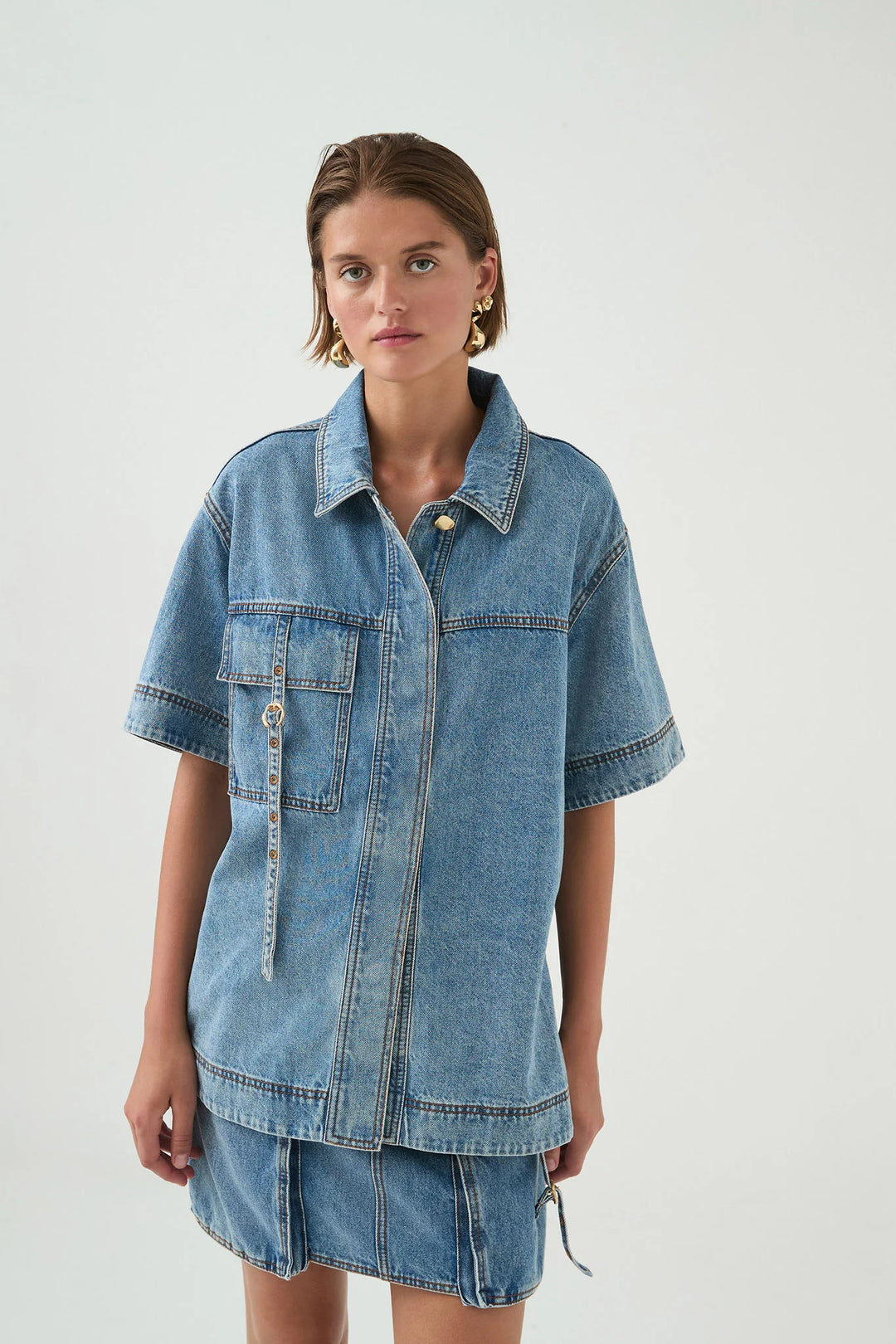 Coastal wash - Juno Denim Shirt - GLAM MODA