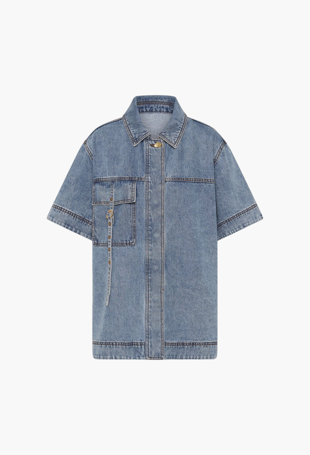 Coastal wash - Juno Denim Shirt - GLAM MODA