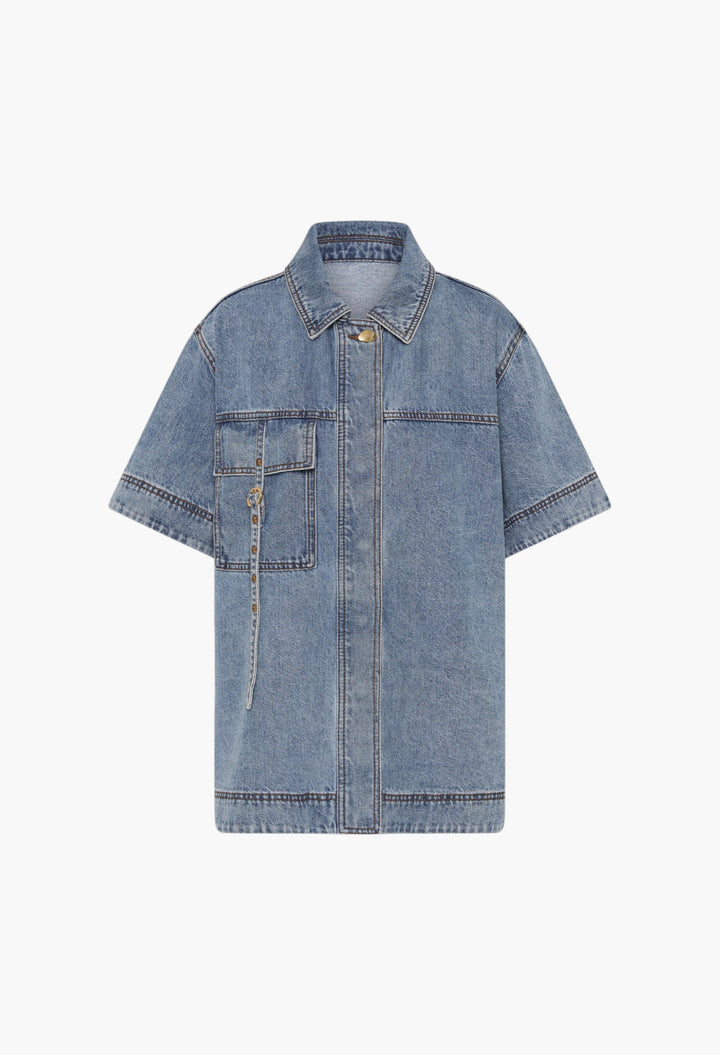 Coastal wash - Juno Denim Shirt - GLAM MODA