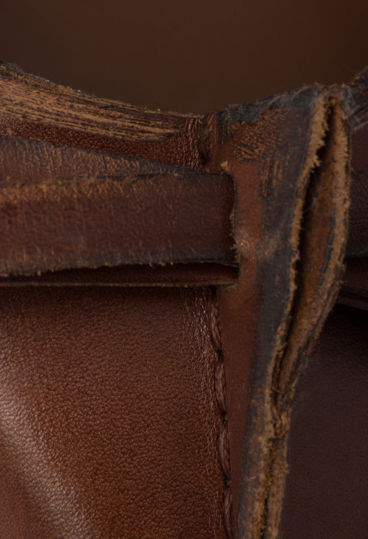 Cocoa Brown - Antiqued Leather Pumps - GLAM MODA