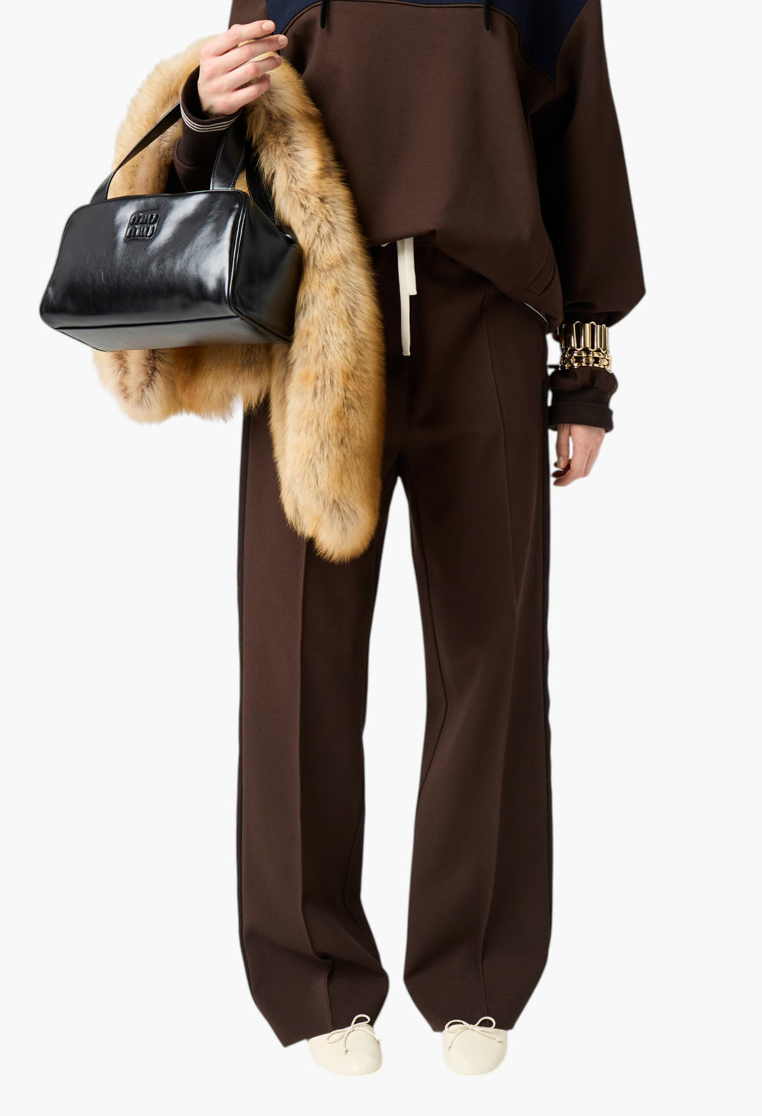 Cocoa Brown - Fabric Stitch Knit Pants - GLAM MODA