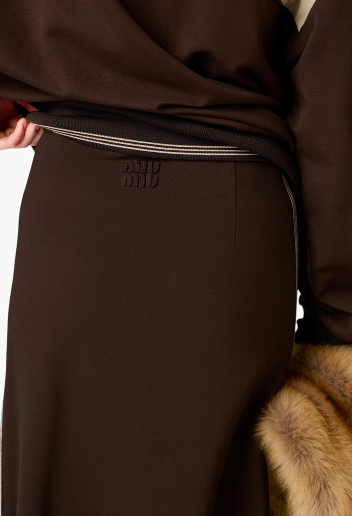 Cocoa Brown - Fabric Stitch Knit Skirt - GLAM MODA