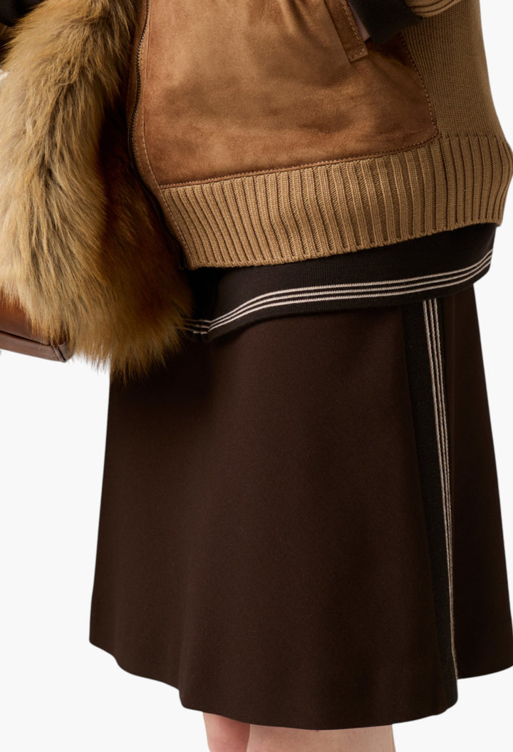 Cocoa Brown - Fabric Stitch Knit Skirt - GLAM MODA