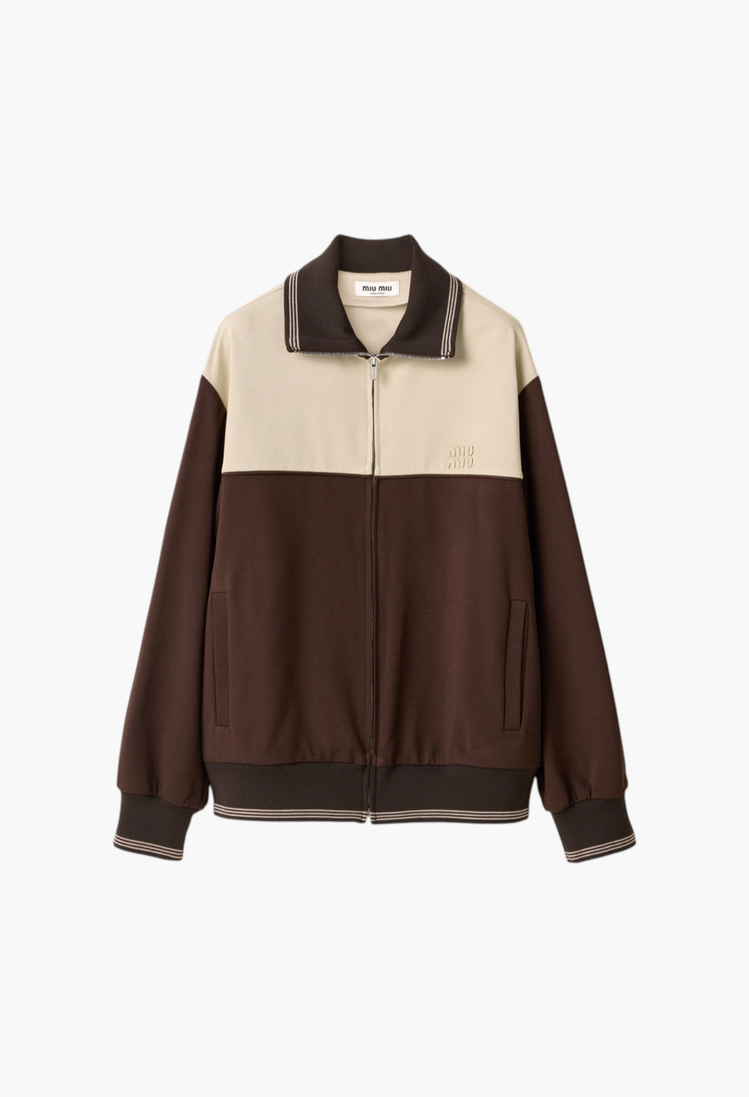 Cocoa Brown/Sand - Zipper Sweatshirt - GLAM MODA