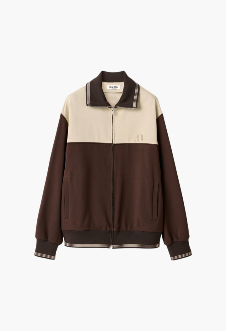 Cocoa Brown/Sand - Zipper Sweatshirt - GLAM MODA