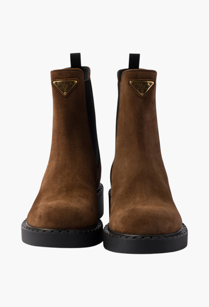 Cocoa Brown - Suede Chelsea Boots - GLAM MODA