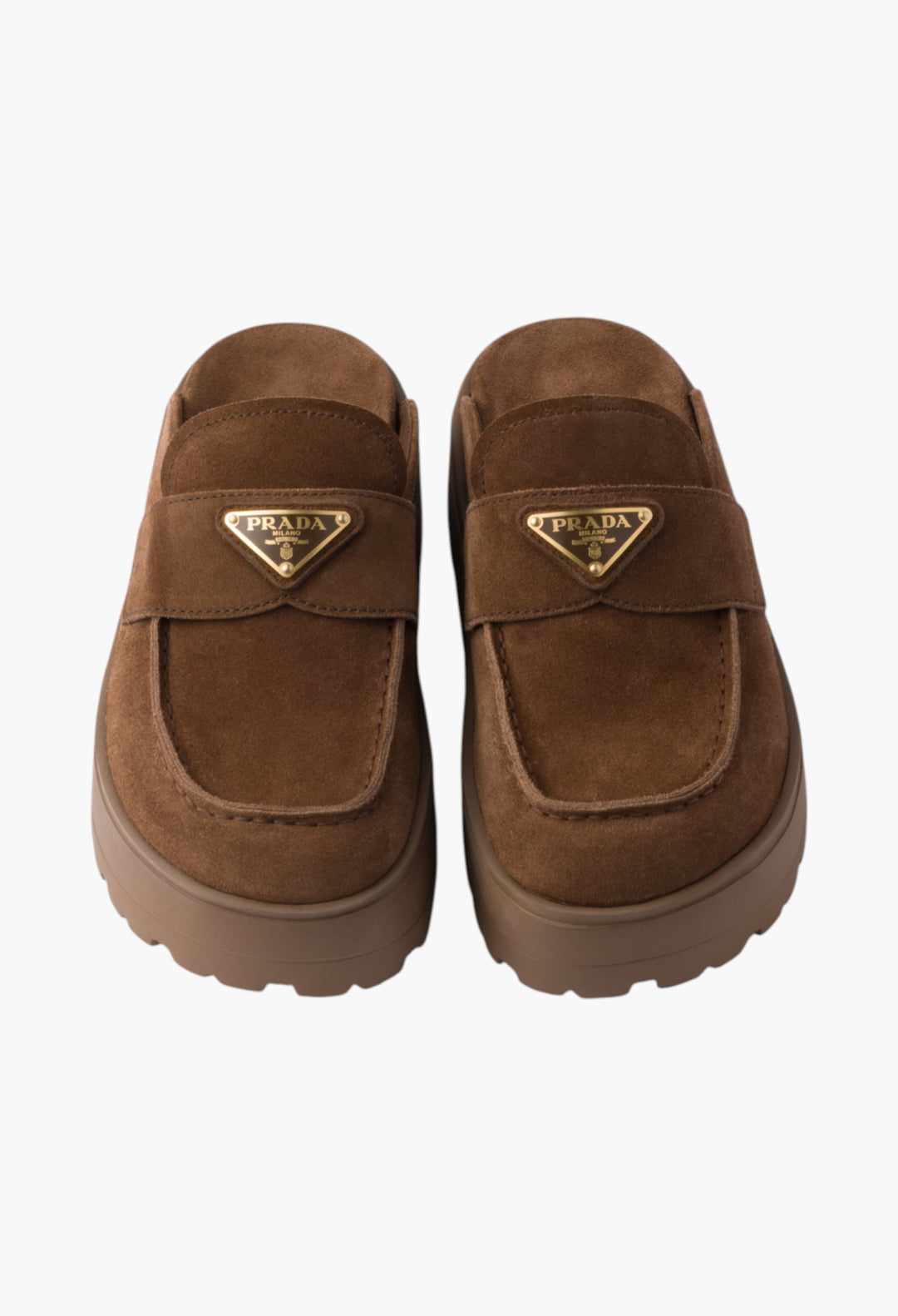 Cocoa Brown - Suede Flatform Mules - GLAM MODA