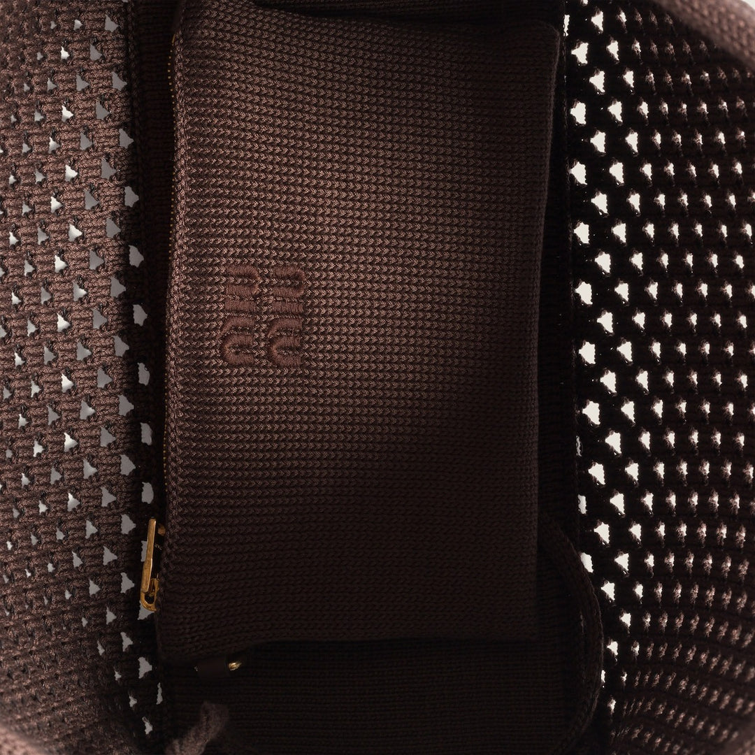 Cocoa/Chalk White - IVY Cotton Mesh Tote Bag - GLAM MODA