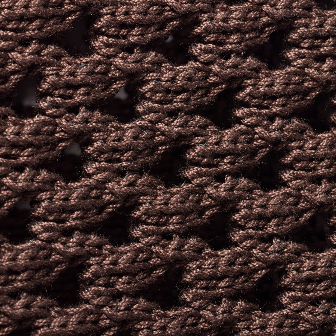 Cocoa/Chalk White - IVY Cotton Mesh Tote Bag - GLAM MODA