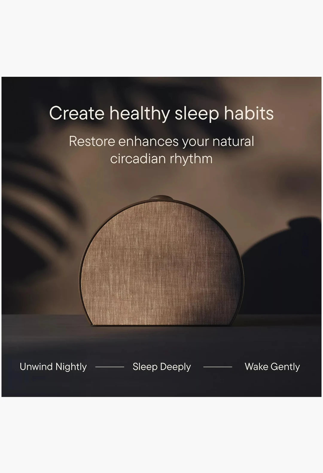 Restore 3 Smart Sunrise Alarm Clock Sound Machine Screen-Free Bedroom Sleep Guide