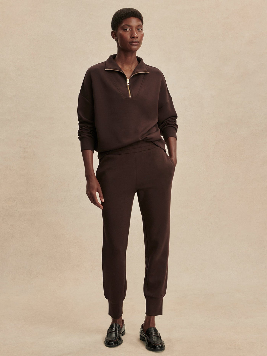 Coffee Bean - The Slim Cuff Pant 30" - GLAM MODA