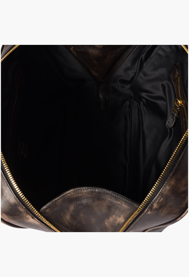 Coffee - Beau Nappa Leather Bag - GLAM MODA