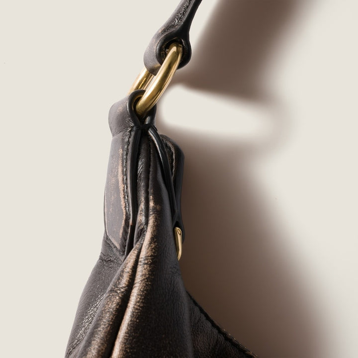 Coffee - Pocket Nappa Leather Bag - GLAM MODA