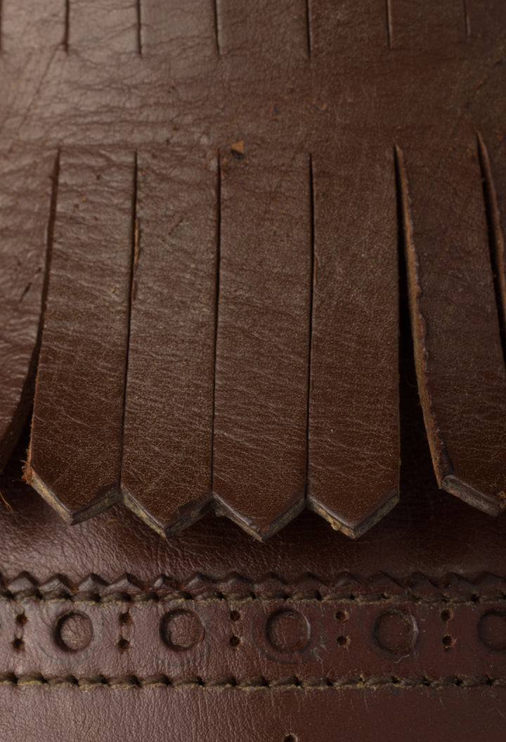 Cognac - Shuffle Fringed Leather Mules - GLAM MODA