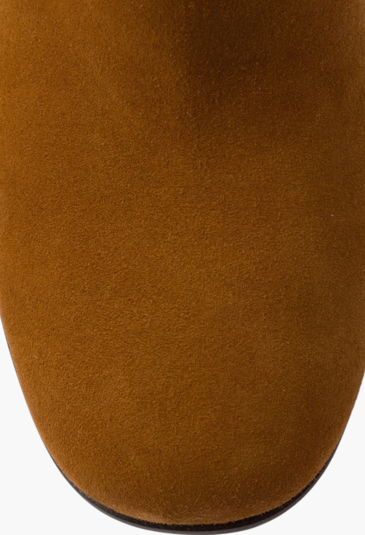 Cognac - Suede Booties - GLAM MODA