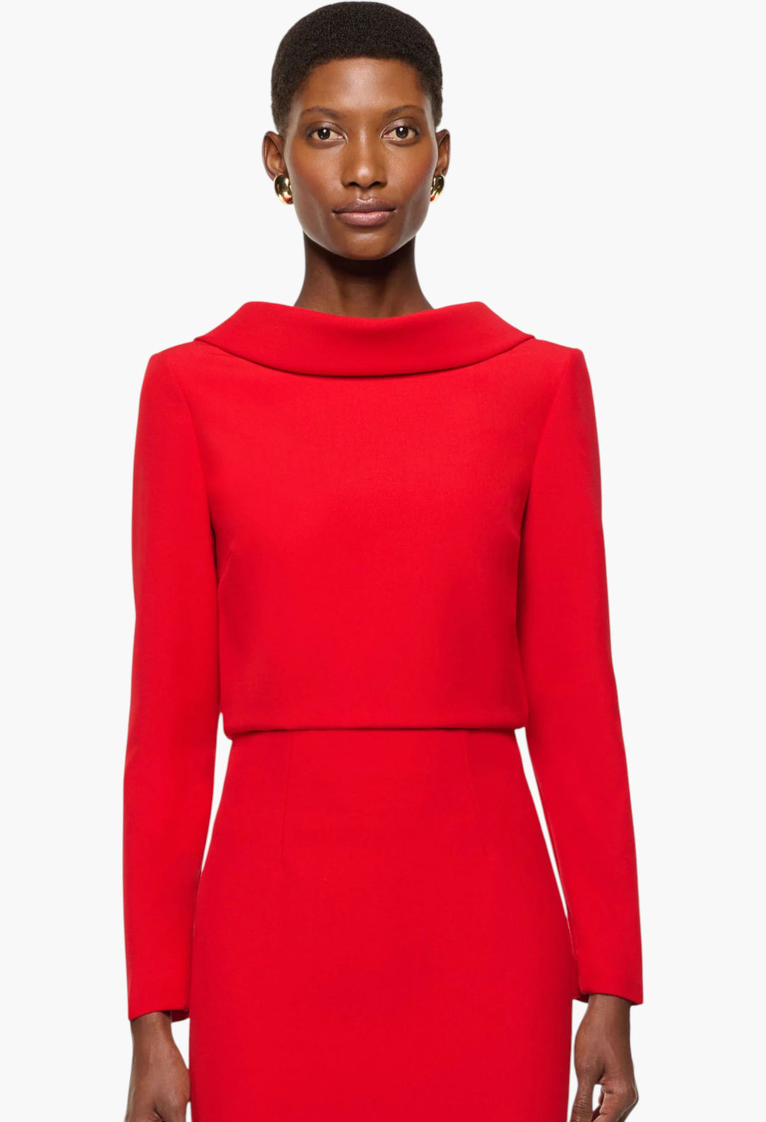 Collared Crepe Top - GLAM MODA