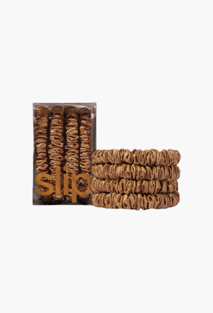Copper - Slip Pure Silk Skinny Scrunchies - GLAM MODA