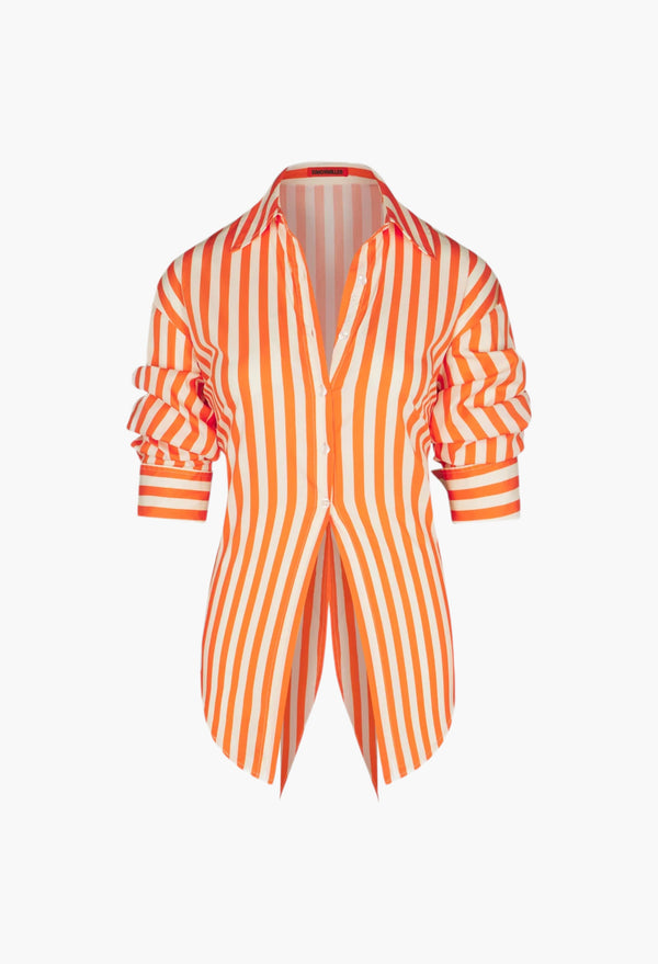 Coral Cabana Stripe - Loch Striped Poplin Button Up