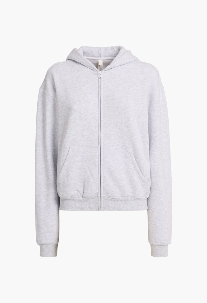 Cotton Blend Classic Zip-Up Hoodie - GLAM MODA