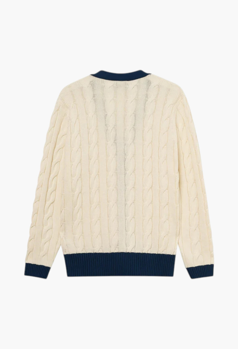 Coup Cardigan -  Off White/ Navy Blue Rib - GLAM MODA