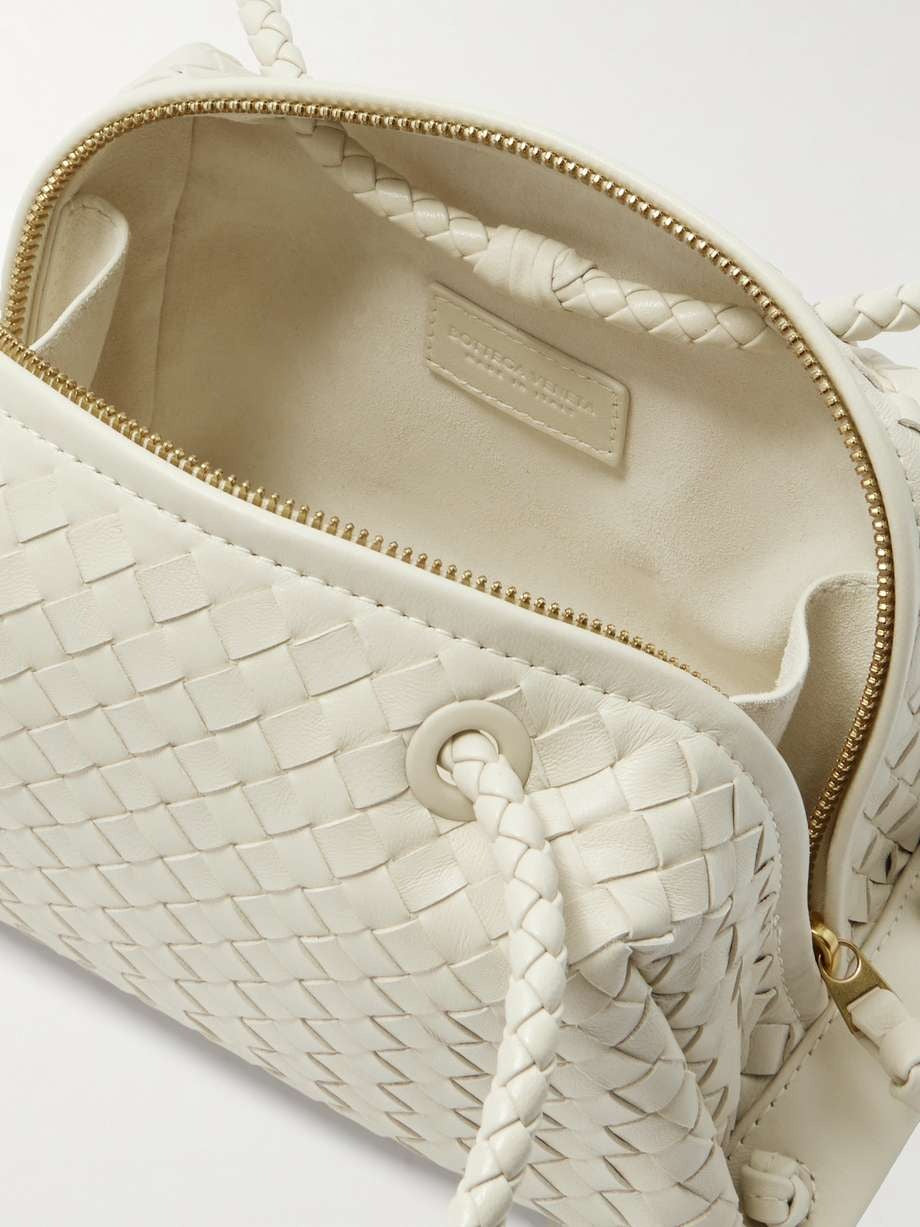 Cream - Tokyo Intrecciato Leather Shoulder Bag - GLAM MODA