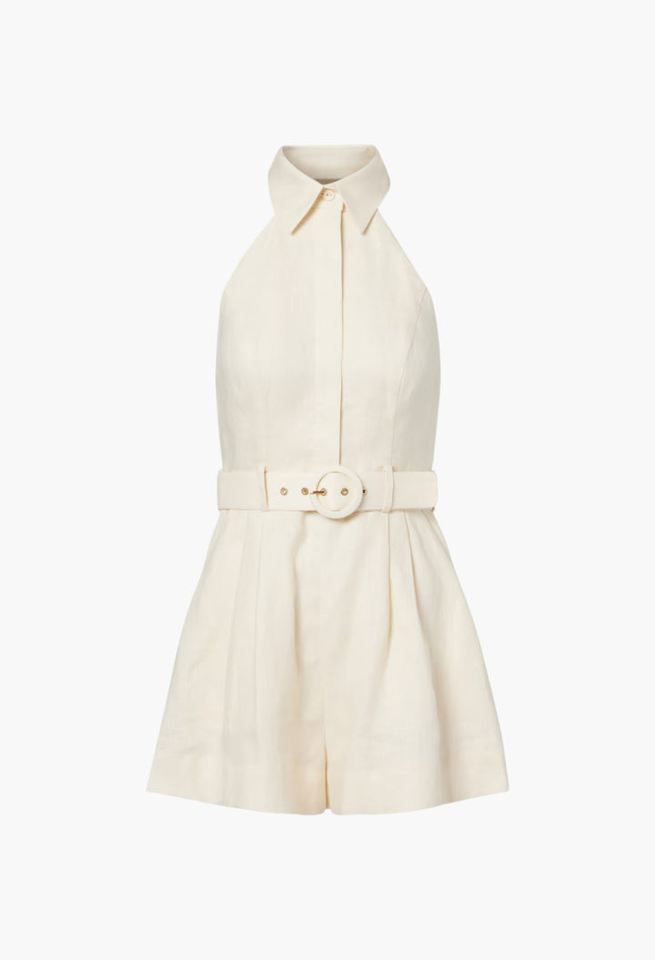 Awaken Halterneck Linen Romper - GLAM MODA