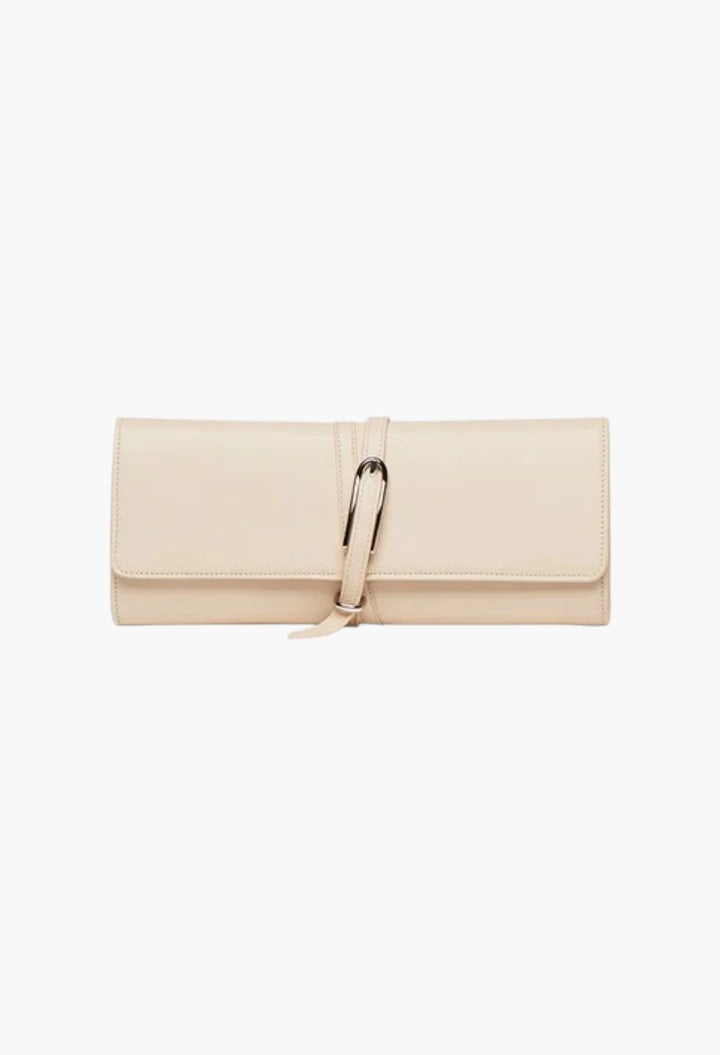 Belted Clutch Black Croc