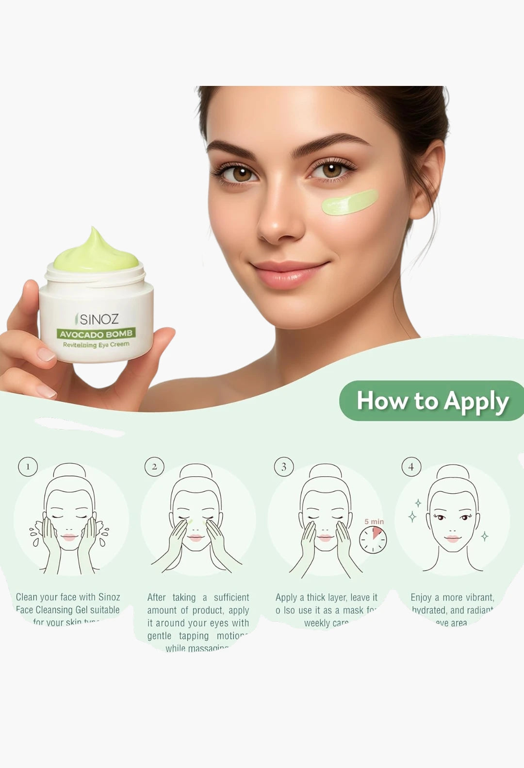 Sinoz Hydrating Eye Cream with Avocado Oil