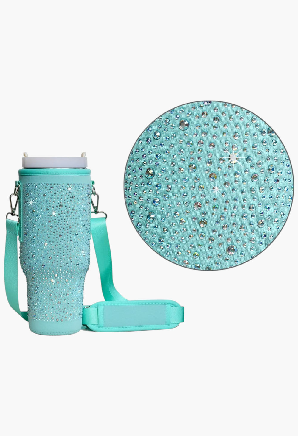 Cup Holder with Strap & Letter Charm - 40 oz - GLAM MODA