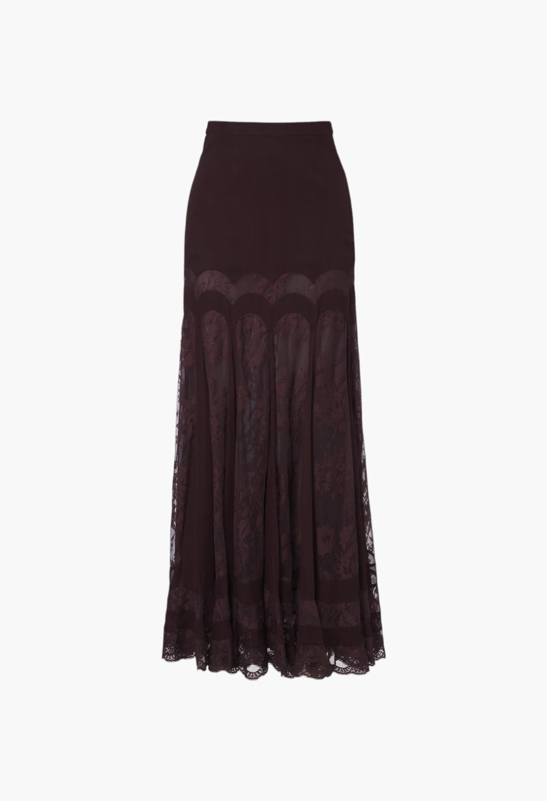 Valiant lace and silk maxi skirt