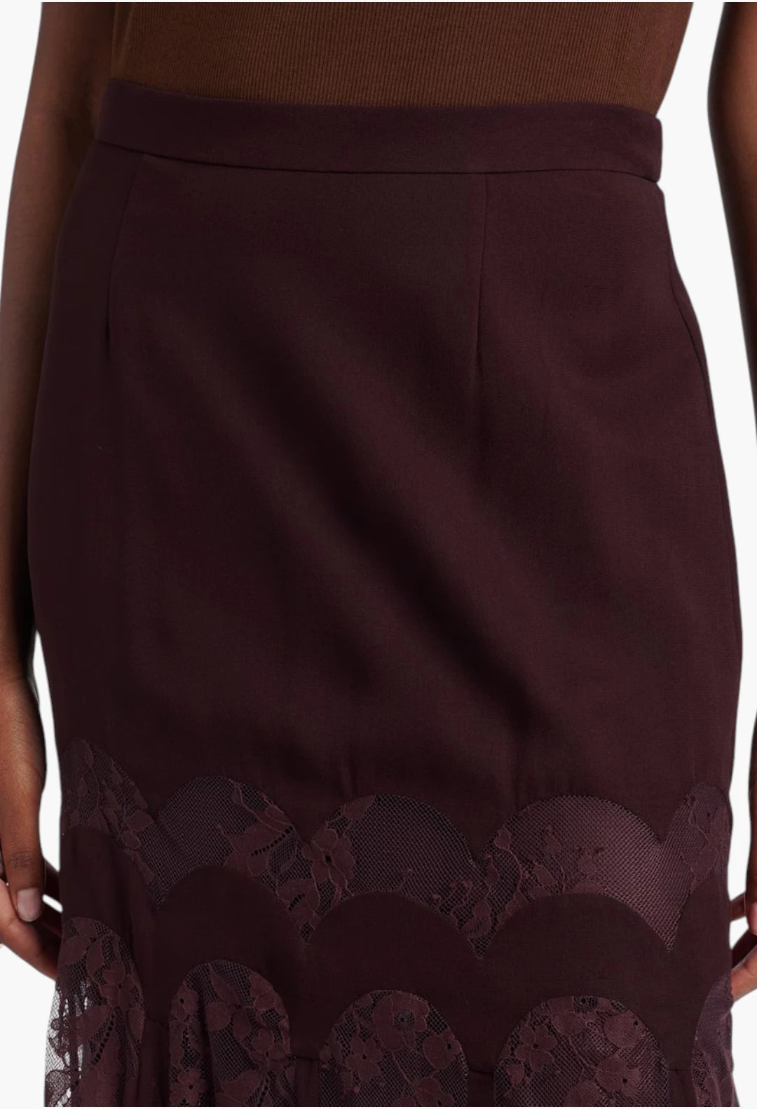 Valiant lace and silk maxi skirt