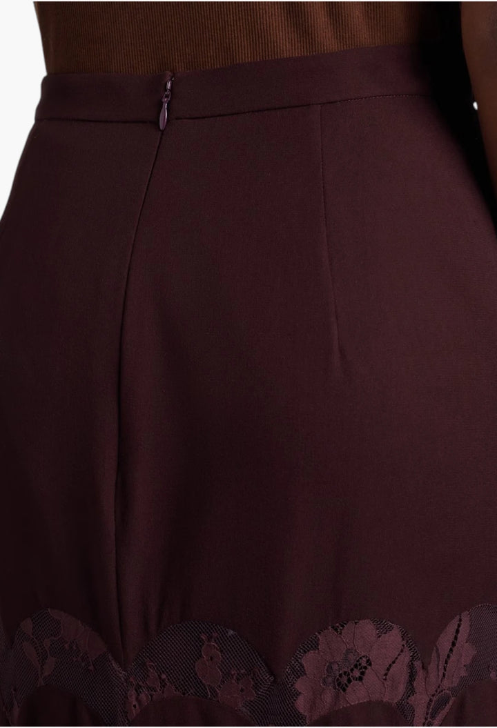 Valiant lace and silk maxi skirt