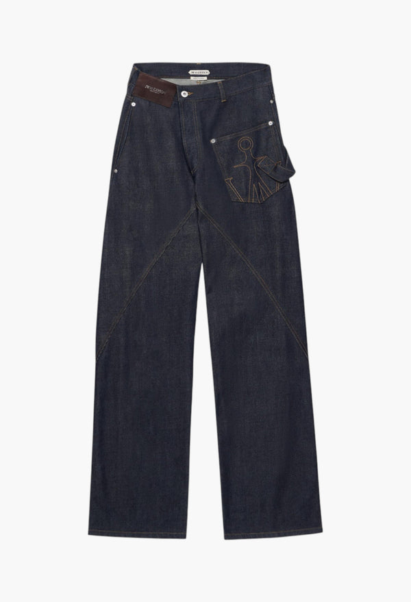 Twisted Workwear Denim Jeans In Indigo