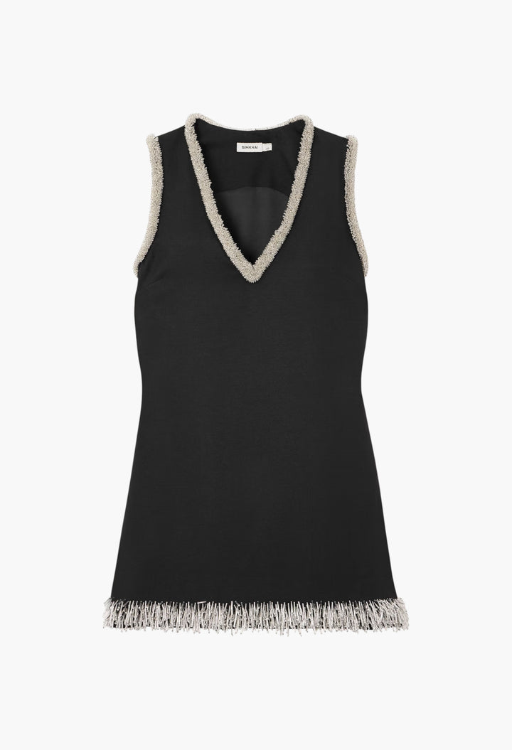 Darcy Embellished Crepe Mini Dress - GLAM MODA