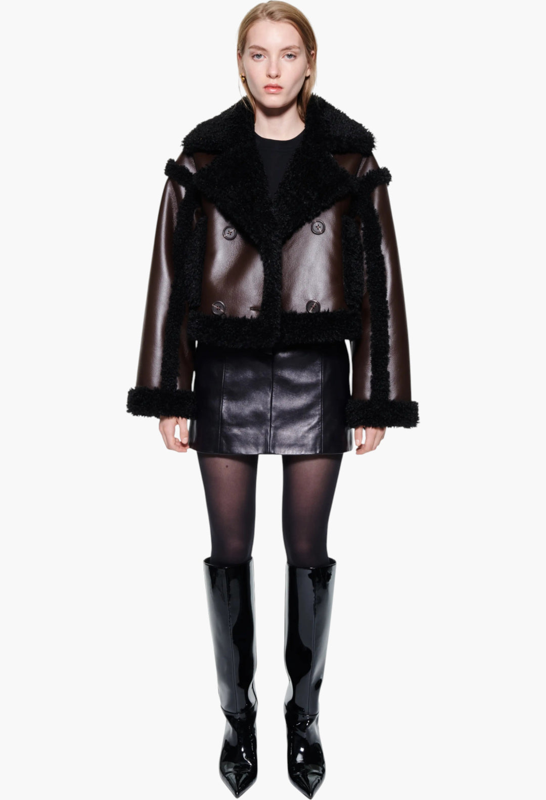 Dark Brown/Black - Kristy Jacket - GLAM MODA