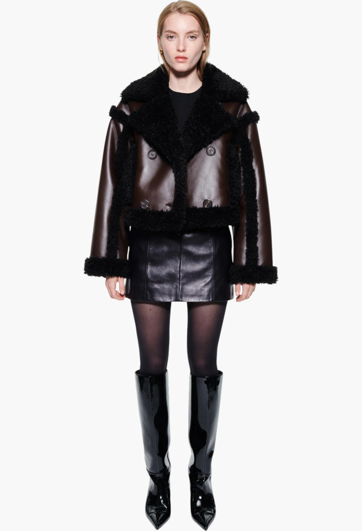 Dark Brown/Black - Kristy Jacket - GLAM MODA