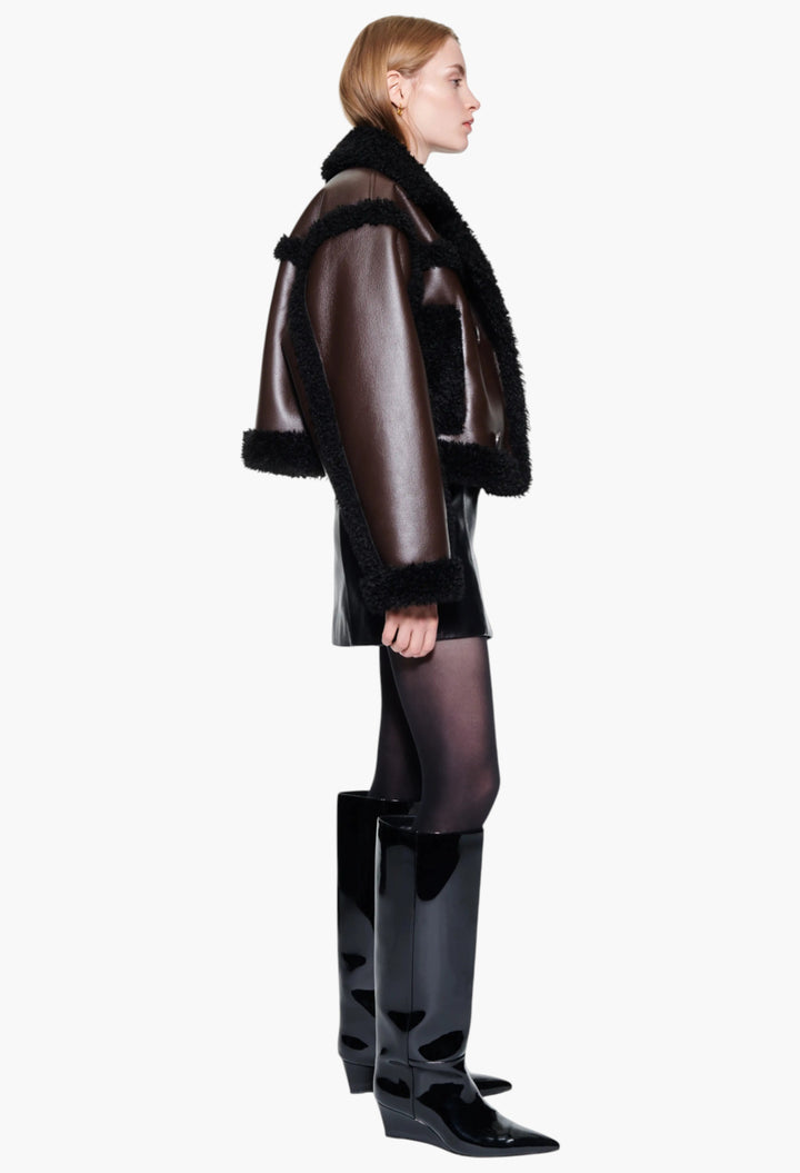 Dark Brown/Black - Kristy Jacket - GLAM MODA