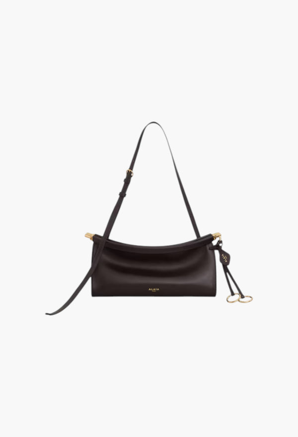 Dark Brown - Le Click East West Small Bag In Leather
