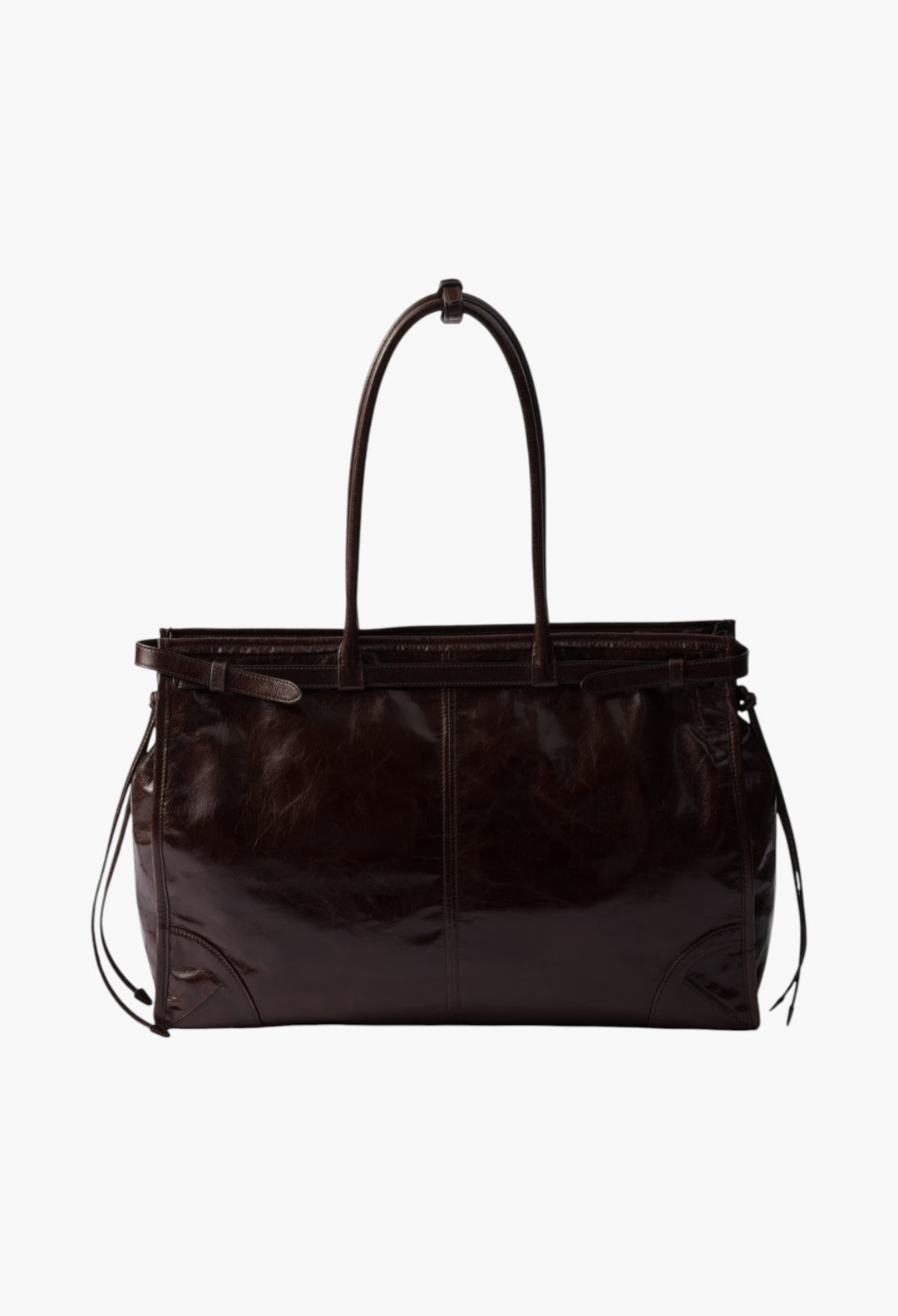 Dark Brown - Prada Bonnie Extra Large Leather Handbag - GLAM MODA