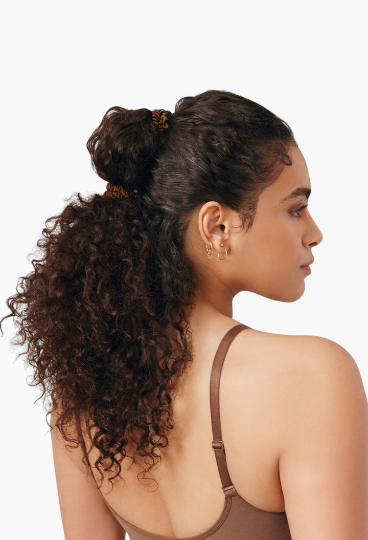 Dark Brown - Slip Pure Silk Skinny Scrunchies - GLAM MODA