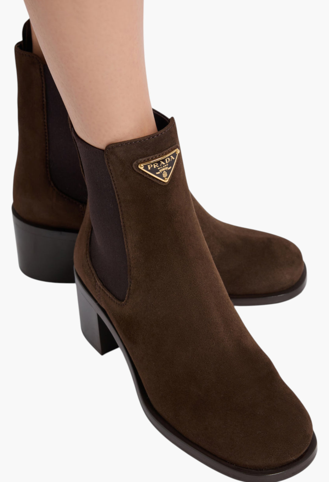 Dark Brown - Suede Booties - GLAM MODA