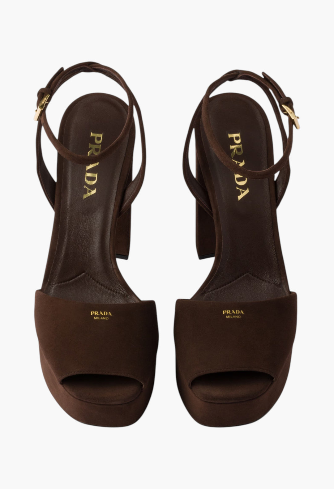 Dark Brown - Suede Platform Sandals - GLAM MODA