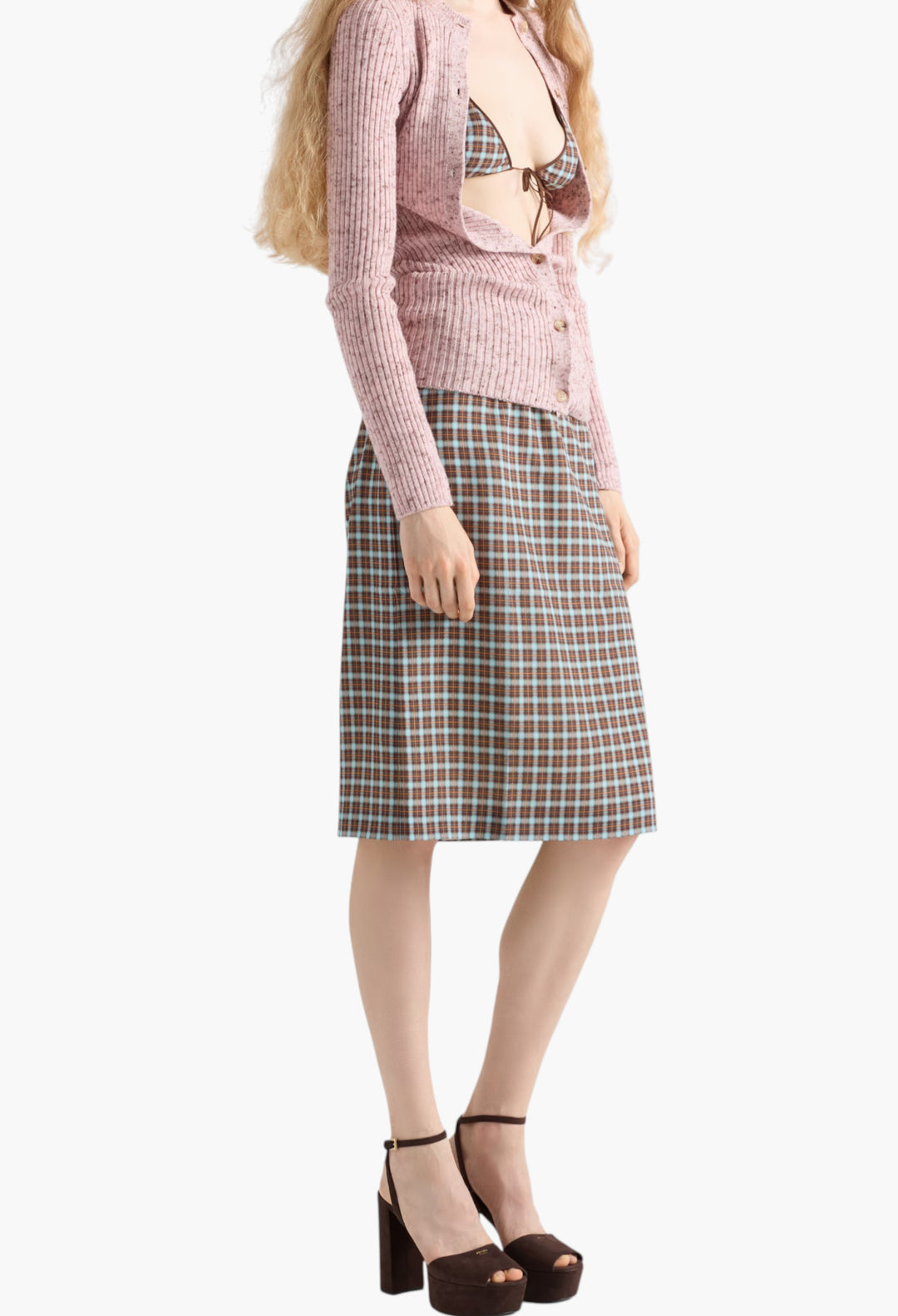 Dark Brown - Suede Platform Sandals - GLAM MODA