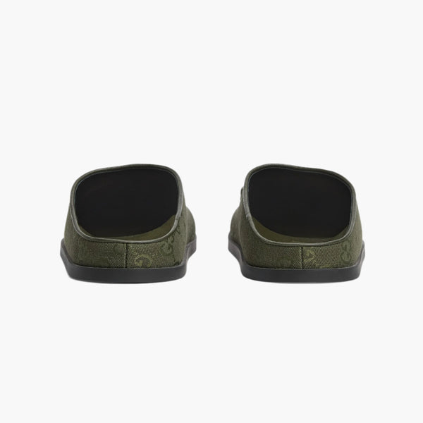 Dark Green GG Canvas - Women's Mule With Horsebit