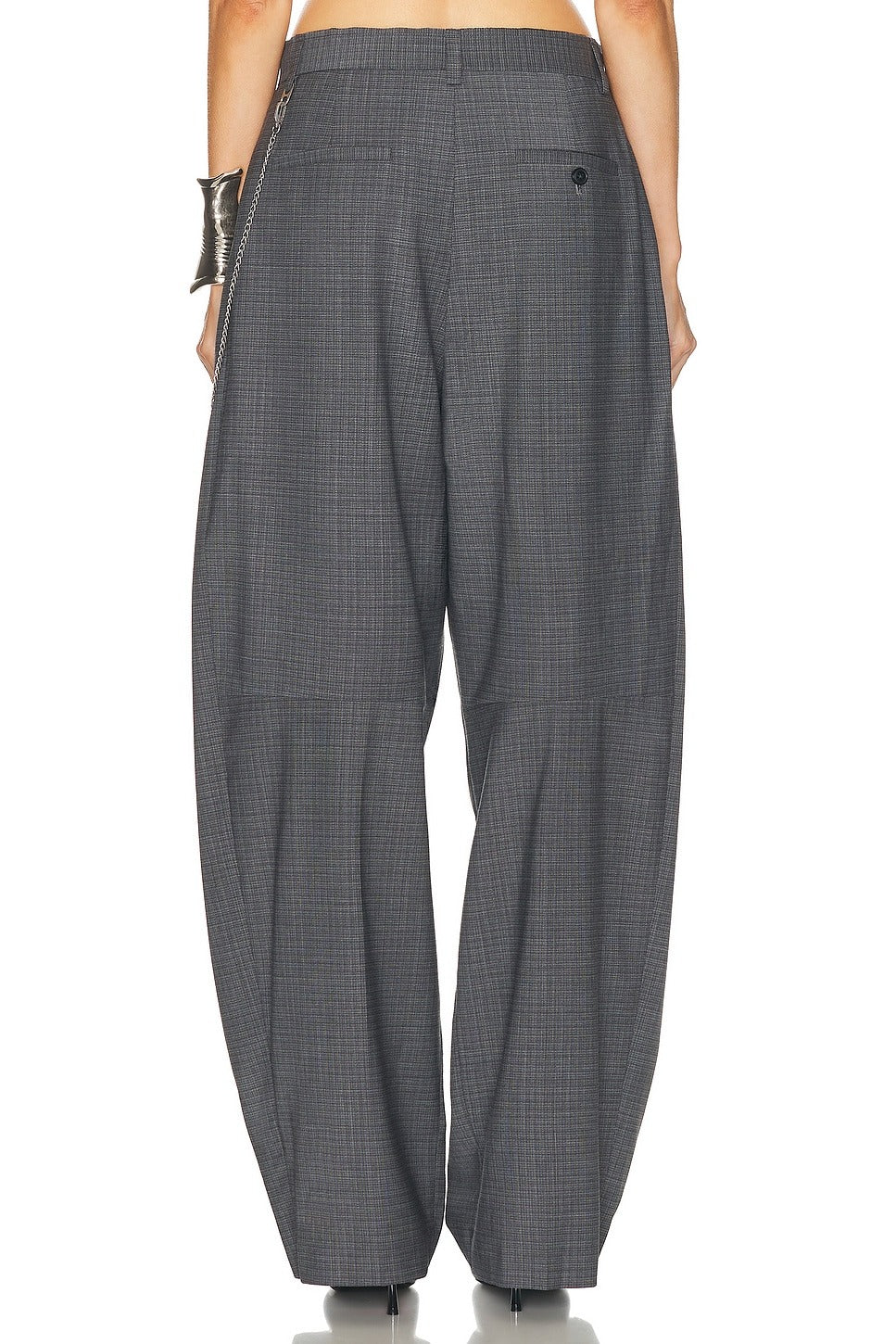 Dark Grey Melange - Mid Rise Trouser - GLAM MODA