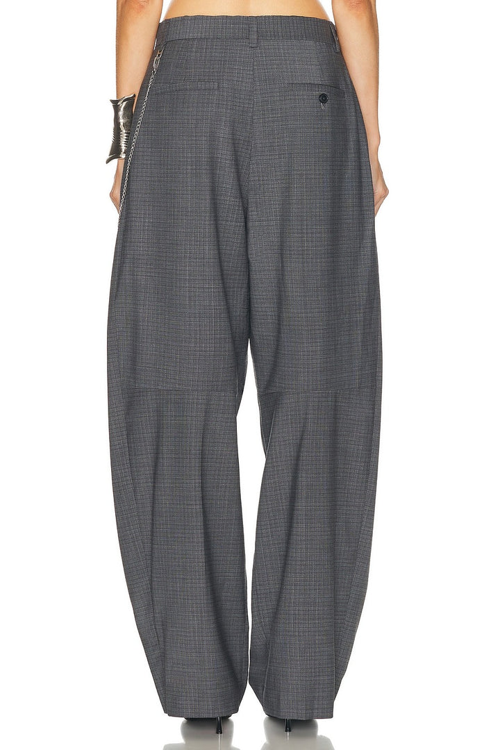 Dark Grey Melange - Mid Rise Trouser - GLAM MODA