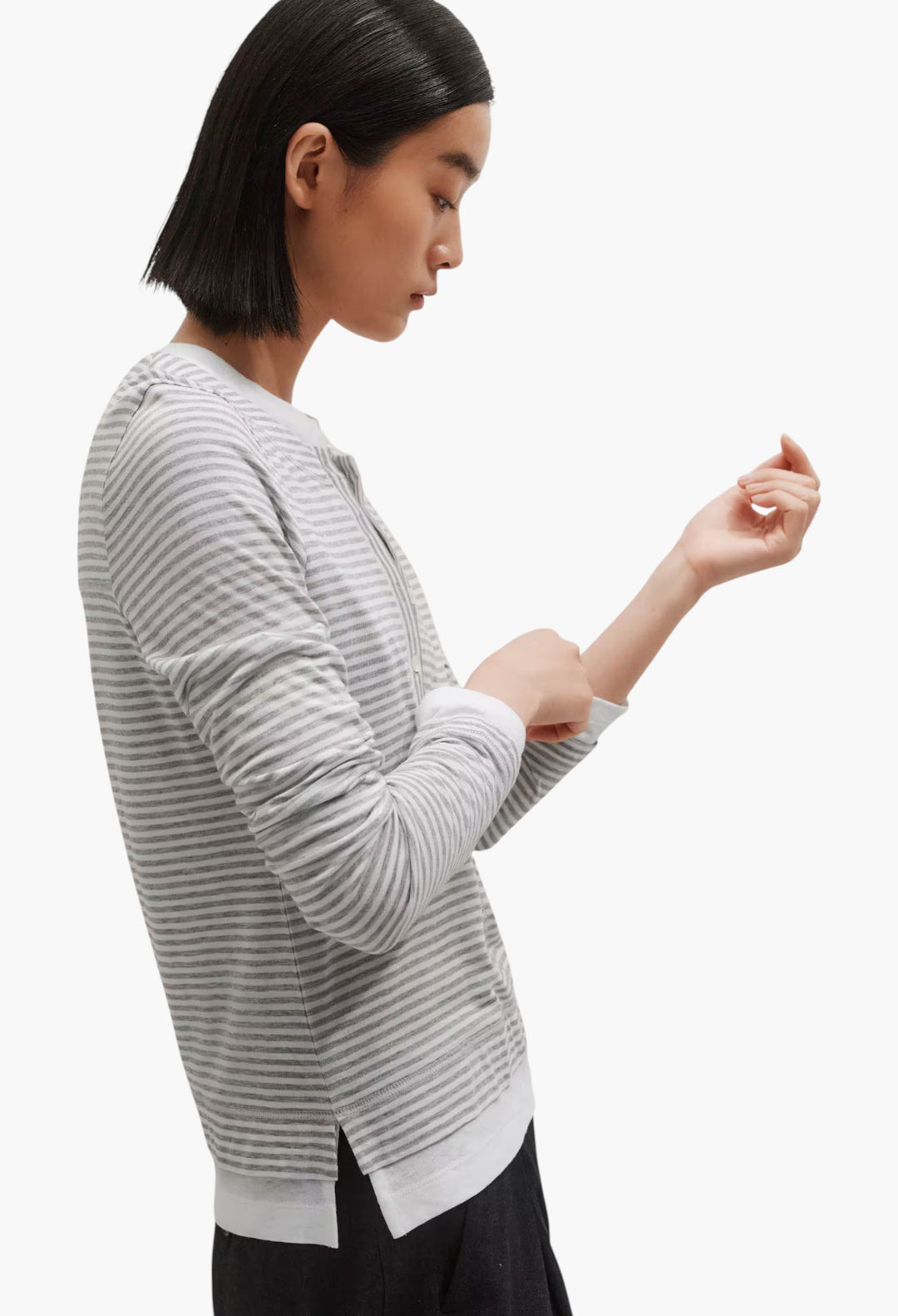 Double Layer Top - Wool-Blend Jersey - GLAM MODA